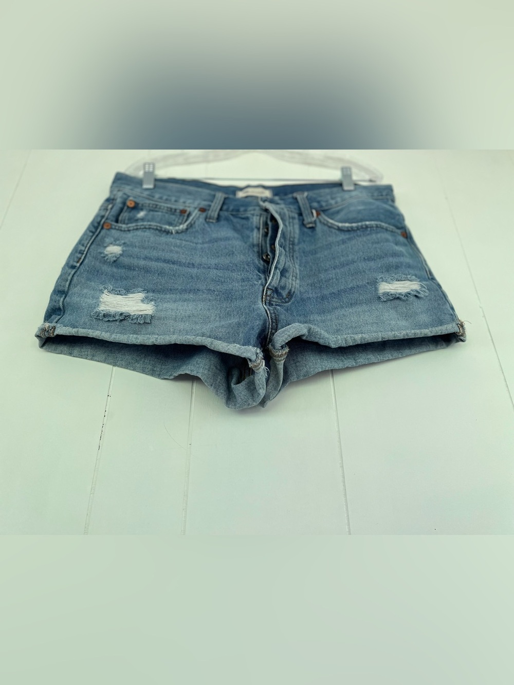 Madewell‎ Relaxed Denim Shorts Blue Medium Wash Size 30 Jean Casual Classic Boho - Picture 11 of 15